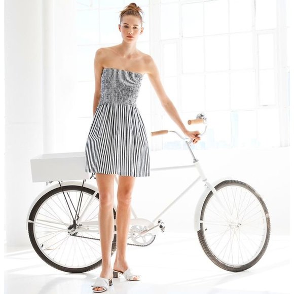 NEW ATM Striped Poplin Mini Smocked Tube Vertical - Picture 8 of 11